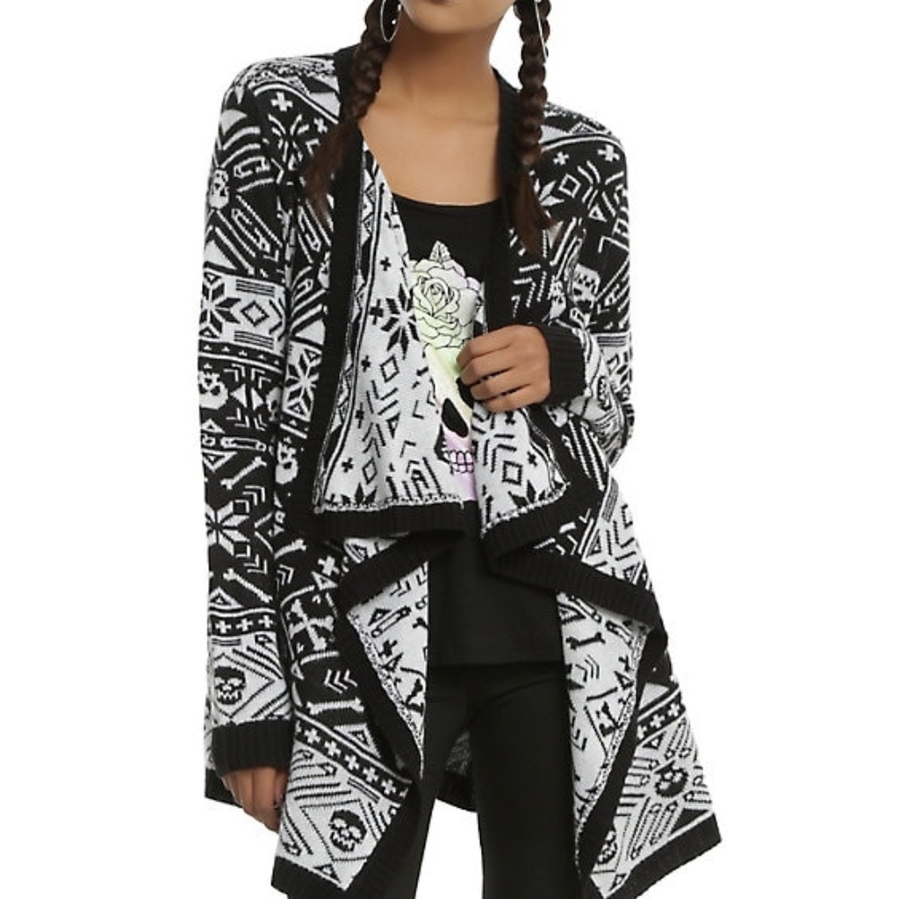 Hot Topic Skull Draped Cardigan NWT